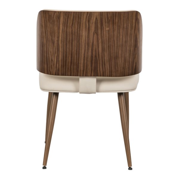 332 000003 3 5 Chair Ubane pakoworld beige pu-walnut metal legs 53x62.5x85cmIndoor furniture > Chairs