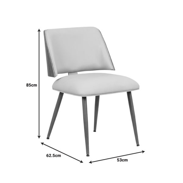 332 000003 4 5 Chair Ubane pakoworld beige pu-walnut metal legs 53x62.5x85cmIndoor furniture > Chairs