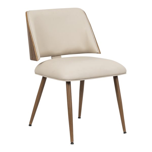 332 000003 8 Chair Ubane pakoworld beige pu-walnut metal legs 53x62.5x85cmIndoor furniture > Chairs