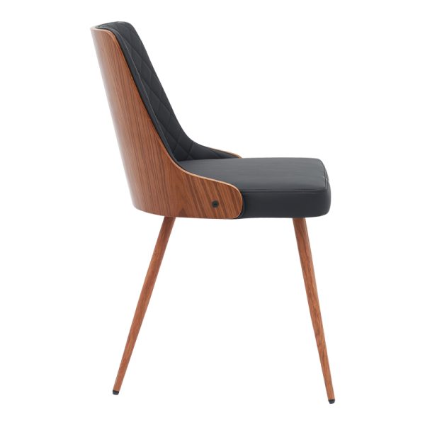 332 000004 2 2 Chair Korome pakoworld black pu-walnut metal legs 50x58.5x78cmIndoor furniture > Chairs