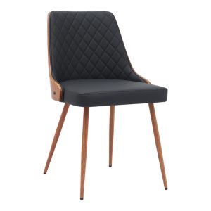 332 000004 5 Chair Korome pakoworld black pu-walnut metal legs 50x58.5x78cmIndoor furniture > Chairs