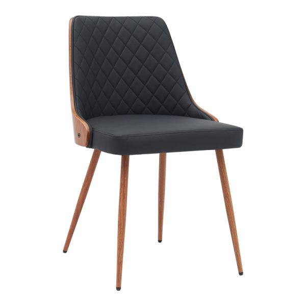 332 000004 5 Chair Korome pakoworld black pu-walnut metal legs 50x58.5x78cmIndoor furniture > Chairs