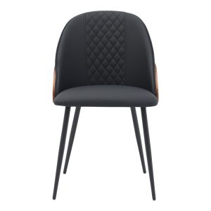 332 000008 3 3 Chair Konny pakoworld black pu-walnut metal 48x59x80cmIndoor furniture > Chairs