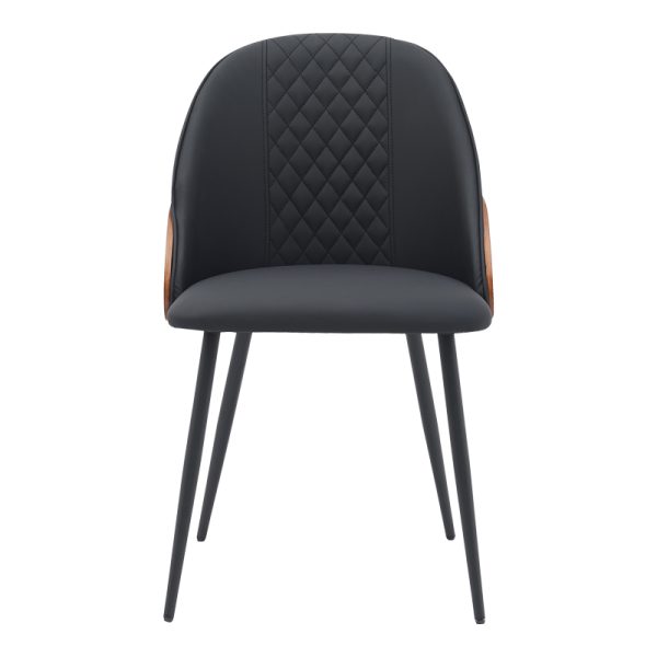 332 000008 3 3 Chair Konny pakoworld black pu-walnut metal 48x59x80cmIndoor furniture > Chairs