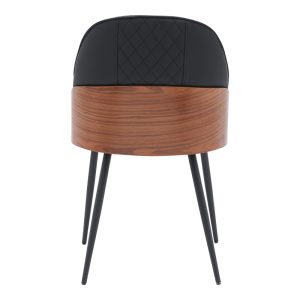 332 000008 4 3 Chair Konny pakoworld black pu-walnut metal 48x59x80cmIndoor furniture > Chairs