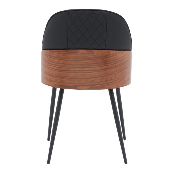 332 000008 4 3 Chair Konny pakoworld black pu-walnut metal 48x59x80cmIndoor furniture > Chairs