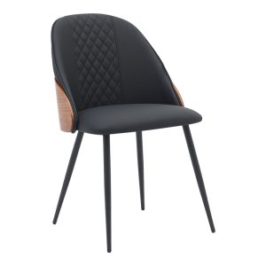 332 000008 6 Chair Konny pakoworld black pu-walnut metal 48x59x80cmIndoor furniture > Chairs