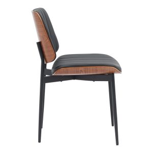 332 000009 2 3 Chair Kathy pakoworld black pu-walnut metal 51x58x81cmIndoor furniture > Chairs