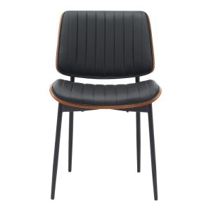 332 000009 3 3 Chair Kathy pakoworld black pu-walnut metal 51x58x81cmIndoor furniture > Chairs
