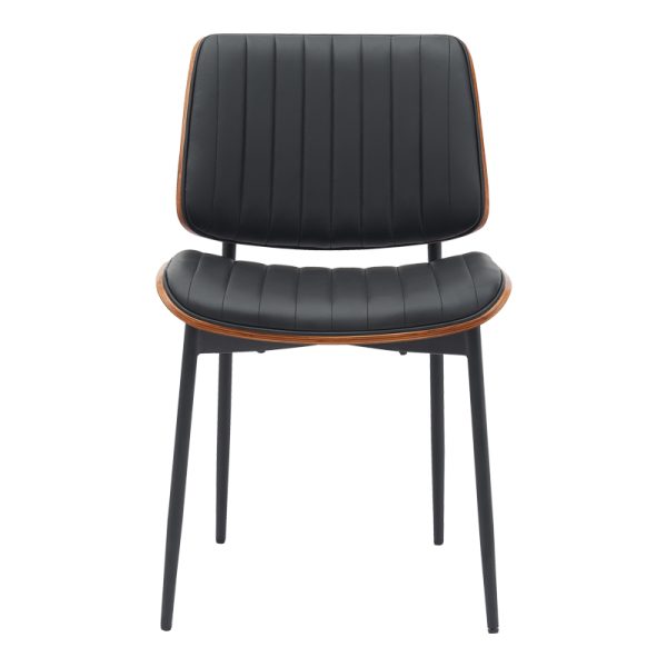 332 000009 3 3 Chair Kathy pakoworld black pu-walnut metal 51x58x81cmIndoor furniture > Chairs