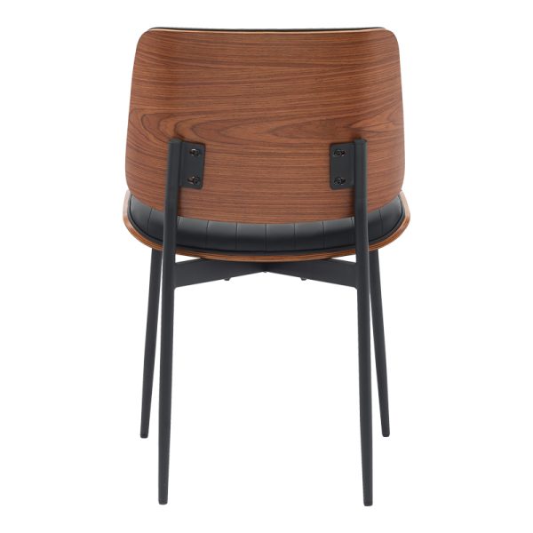 332 000009 4 3 Chair Kathy pakoworld black pu-walnut metal 51x58x81cmIndoor furniture > Chairs