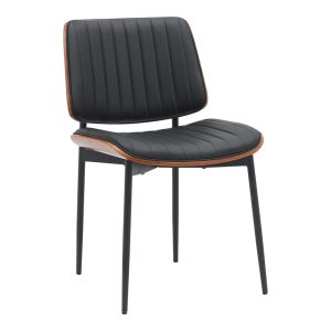 332 000009 6 Chair Kathy pakoworld black pu-walnut metal 51x58x81cmIndoor furniture > Chairs