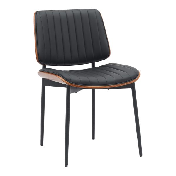 332 000009 6 Chair Kathy pakoworld black pu-walnut metal 51x58x81cmIndoor furniture > Chairs