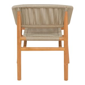333 000001 4 4 Kajone armchair pakoworld teak wood skeleton in natural shade and cream pe rope 62x55x75cmBOHO CHIC > Chairs and Armchairs