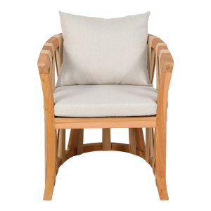 333 000002 3 3 Armchair Morani pakoworld teak wood skeleton and fabric in natural shade 61x66x75cmBOHO CHIC > Chairs and Armchairs