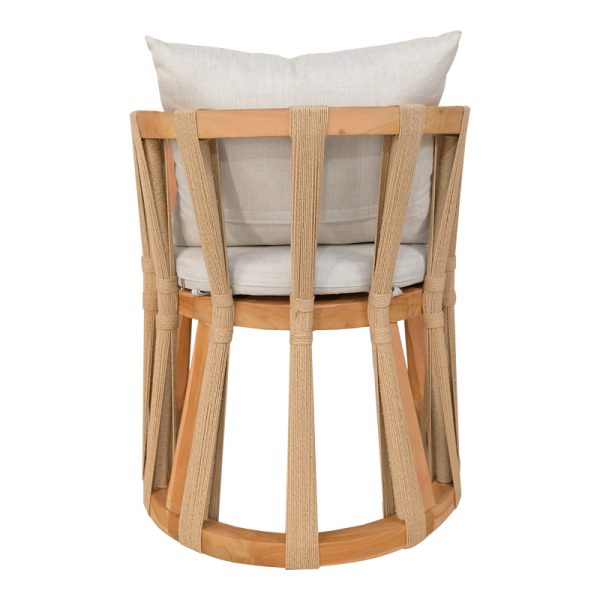 333 000002 4 3 Armchair Morani pakoworld teak wood skeleton and fabric in natural shade 61x66x75cmBOHO CHIC > Chairs and Armchairs