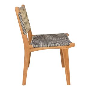 333 000004 2 3 Darien chair pakoworld teak wood skeleton in natural shade and cream-black pe rope 52x62x86cmBOHO CHIC > Chairs and Armchairs