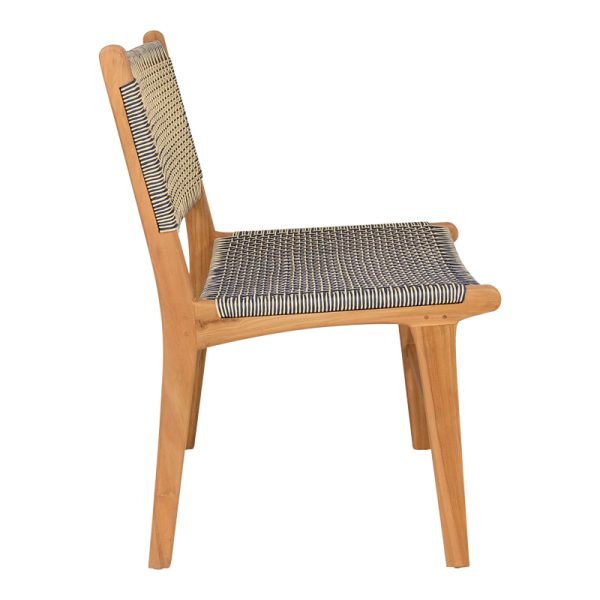 333 000004 2 3 Darien chair pakoworld teak wood skeleton in natural shade and cream-black pe rope 52x62x86cmBOHO CHIC > Chairs and Armchairs