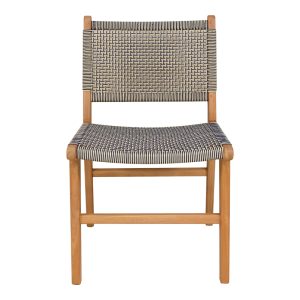 333 000004 3 3 Darien chair pakoworld teak wood skeleton in natural shade and cream-black pe rope 52x62x86cmBOHO CHIC > Chairs and Armchairs