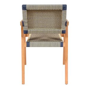 333 000005 4 5 Armchair Salama pakoworld teak wood skeleton in natural shade and cream-black pe rope 57x60x85cmBOHO CHIC > Chairs and Armchairs