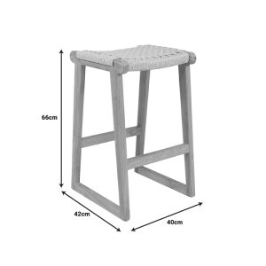 333 000006 3 7 Kuza stool pakoworld teak wood skeleton and pe rope in natural shade 40x42x66cmBOHO CHIC > Stools