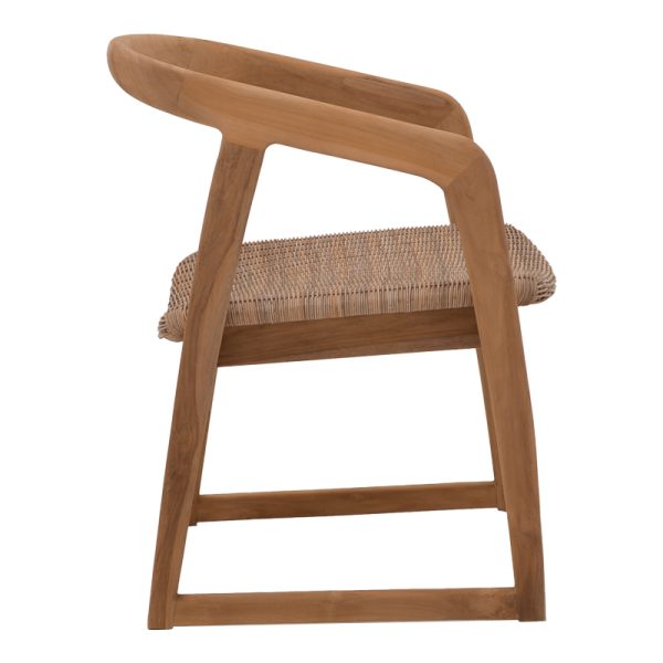 334 000001 2 3 Armchair Somalia pakoworld aluminium skeleton with teak wood leg in natural shade and brown pe rattan 57x62x80cmBOHO CHIC > Chairs and Armchairs