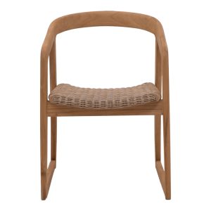 334 000001 3 3 Armchair Somalia pakoworld aluminium skeleton with teak wood leg in natural shade and brown pe rattan 57x62x80cmBOHO CHIC > Chairs and Armchairs