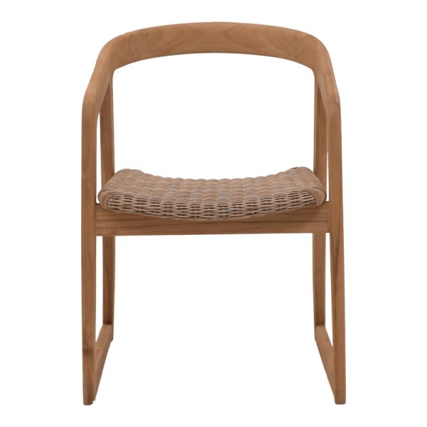 334 000001 3 3 Armchair Somalia pakoworld aluminium skeleton with teak wood leg in natural shade and brown pe rattan 57x62x80cmBOHO CHIC > Chairs and Armchairs