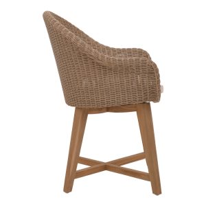 334 000002 2 2 Armchair Solso pakoworld aluminium skeleton with teak leg wood in natural shade and pe rattan 62x58x78cmBOHO CHIC > Chairs and Armchairs