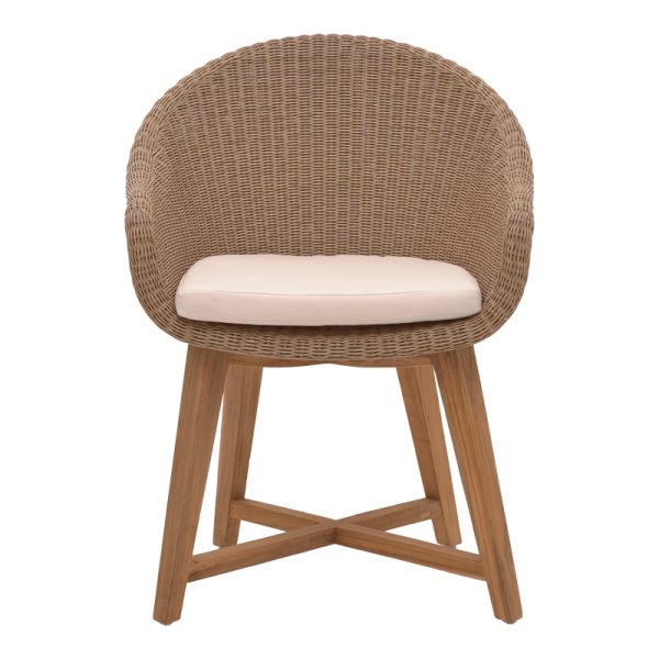 334 000002 3 2 Armchair Solso pakoworld aluminium skeleton with teak leg wood in natural shade and pe rattan 62x58x78cmBOHO CHIC > Chairs and Armchairs