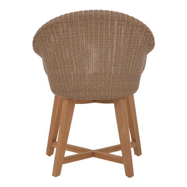 334 000002 4 2 Armchair Solso pakoworld aluminium skeleton with teak leg wood in natural shade and pe rattan 62x58x78cmBOHO CHIC > Chairs and Armchairs