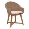 334 000002 5 Kajone armchair pakoworld teak wood skeleton in natural shade and cream pe rope 62x55x75cmBOHO CHIC > Chairs and Armchairs