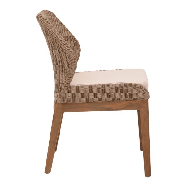 334 000004 2 3 Swinton chair pakoworld aluminium skeleton teak leg wood in natural shade and pe rattan 53x63x86cmBOHO CHIC > Chairs and Armchairs