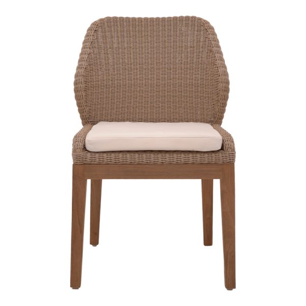 334 000004 3 3 Swinton chair pakoworld aluminium skeleton teak leg wood in natural shade and pe rattan 53x63x86cmBOHO CHIC > Chairs and Armchairs