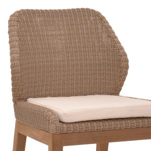 334 000004 4 3 Swinton chair pakoworld aluminium skeleton teak leg wood in natural shade and pe rattan 53x63x86cmBOHO CHIC > Chairs and Armchairs
