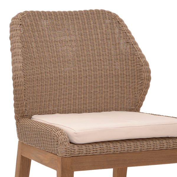 334 000004 4 3 Swinton chair pakoworld aluminium skeleton teak leg wood in natural shade and pe rattan 53x63x86cmBOHO CHIC > Chairs and Armchairs
