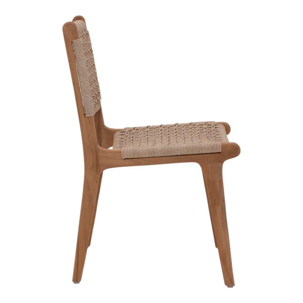 334 000006 2 6 Rover chair pakoworld, teak wood frame in natural shade and beige banana rope 50x60x86cmBOHO CHIC > Chairs and Armchairs
