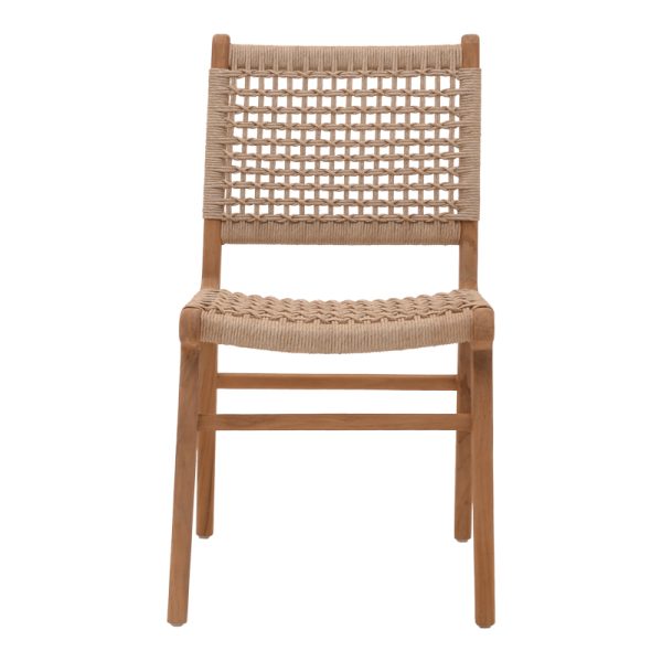 334 000006 3 6 Rover chair pakoworld, teak wood frame in natural shade and beige banana rope 50x60x86cmBOHO CHIC > Chairs and Armchairs