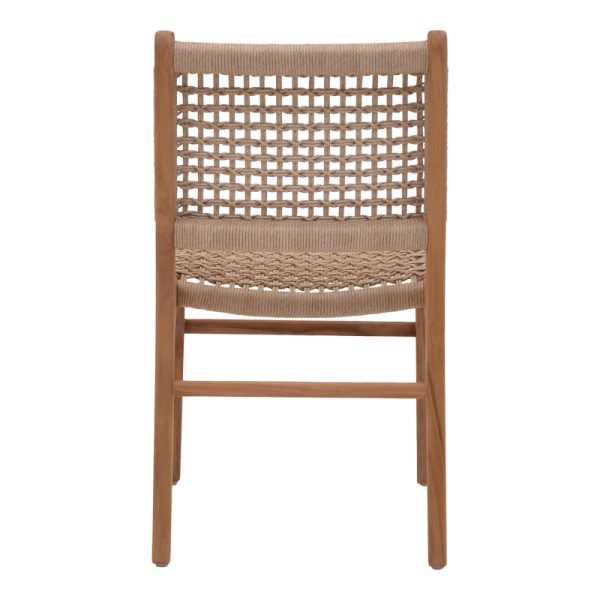 334 000006 4 6 Rover chair pakoworld, teak wood frame in natural shade and beige banana rope 50x60x86cmBOHO CHIC > Chairs and Armchairs
