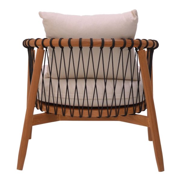 335 000004 4 2 Armchair Haibo pakoworld natural teakwood-black rope-white cushion 80x75x72cmBOHO CHIC > Chairs and Armchairs