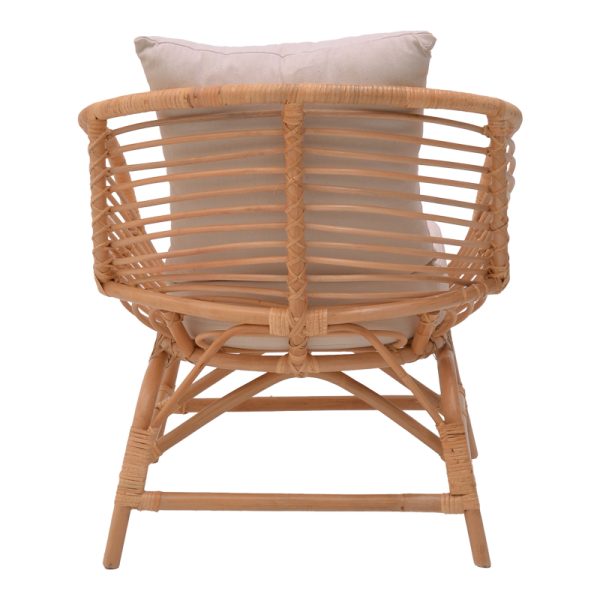 335 000011 4 2 Armchair Caxen pakoworld natural rattan-white pillow 72x63x75cmBOHO CHIC > Chairs and Armchairs