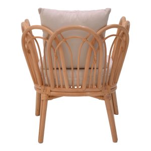 335 000012 4 2 Armchair Tania pakoworld natural rattan-white pillow 76x76x76cmBOHO CHIC > Chairs and Armchairs