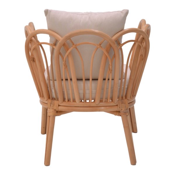 335 000012 4 2 Armchair Tania pakoworld natural rattan-white pillow 76x76x76cmBOHO CHIC > Chairs and Armchairs