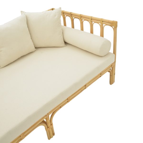 335 000013 4 2 Sofa Alessa pakoworld natural rattan-white fabric with cushions 200x100x76cmBOHO CHIC > Sofas & Benches