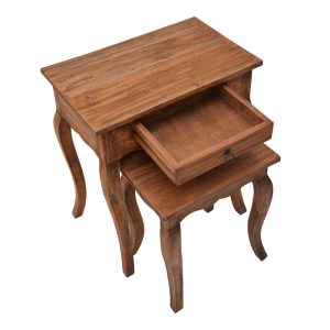 335 000018 2 5 Side table Nesto pakoworld set of 2 natural antique mahogany woodBOHO CHIC > Other Furnishings