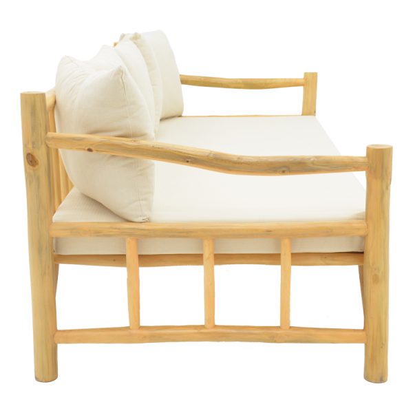 335 000021 2 2 Sofa Roziana pakoworld natural teak wood 210x100x80cmBOHO CHIC > Sofas & Benches