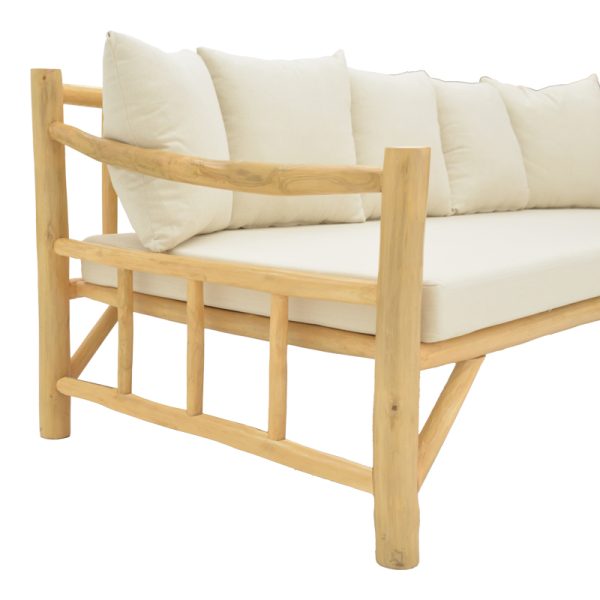 335 000021 4 2 Sofa Roziana pakoworld natural teak wood 210x100x80cmBOHO CHIC > Sofas & Benches