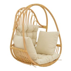 335 000022 5 Hanging swing Jorg pakoworld natural rattan-cream cushion 80x59x105cmBOHO CHIC > Outdoor/Beach items