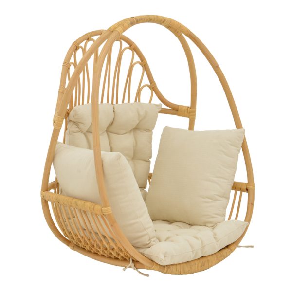 335 000022 5 Hanging swing Jorg pakoworld natural rattan-cream cushion 80x59x105cmBOHO CHIC > Outdoor/Beach items