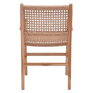 336 000005 4 8 Sponze armchair pakoworld natural color teak wood skeleton and pe rope 54x60x86cmBOHO CHIC > Chairs and Armchairs